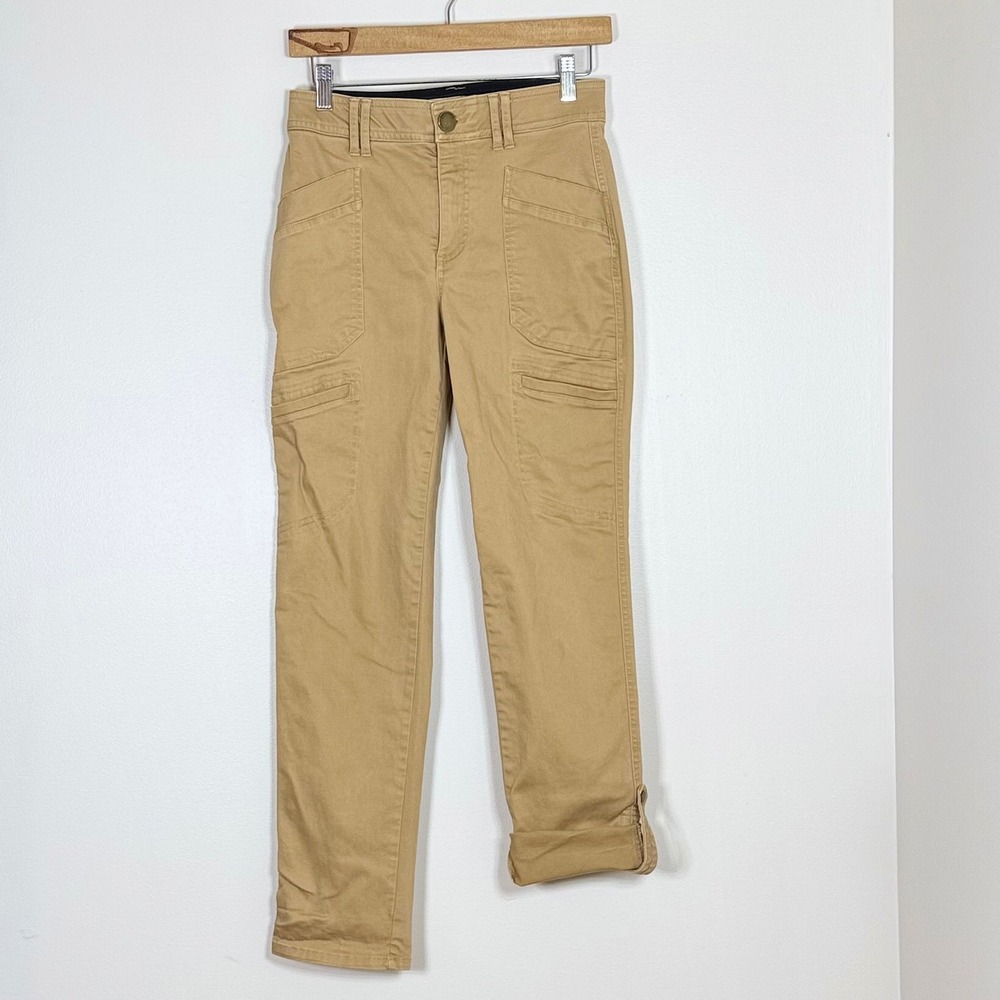 Democracy Womens Ab Technology Utility Cargo Pants Size 2 Khaki Tan Patch Pocket